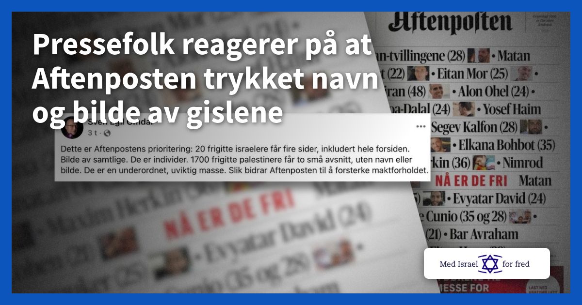 Pressefolk reagerer på at Aftenposten trykket navn og bilde av gislene