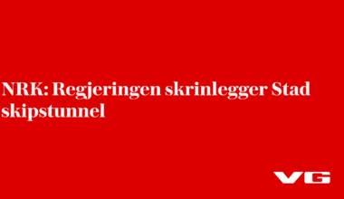 NRK: Regjeringen skrinlegger Stad skipstunnel
