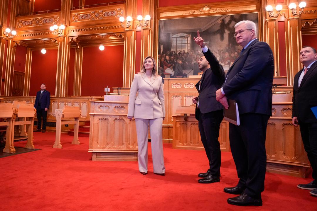 Olena Zelenska besøker Stortinget