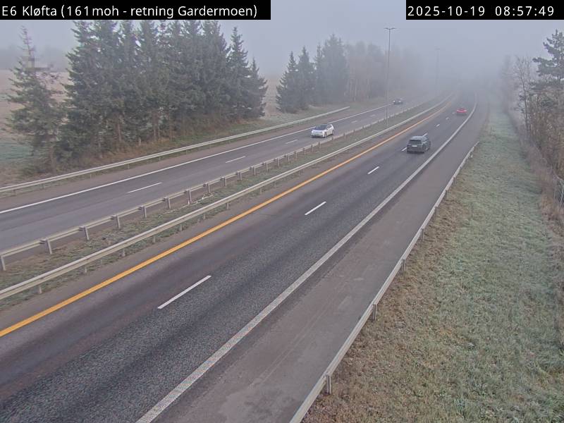 E6 Kløfta. Retning Gardermoen. Webkamera: Statens vegvesen