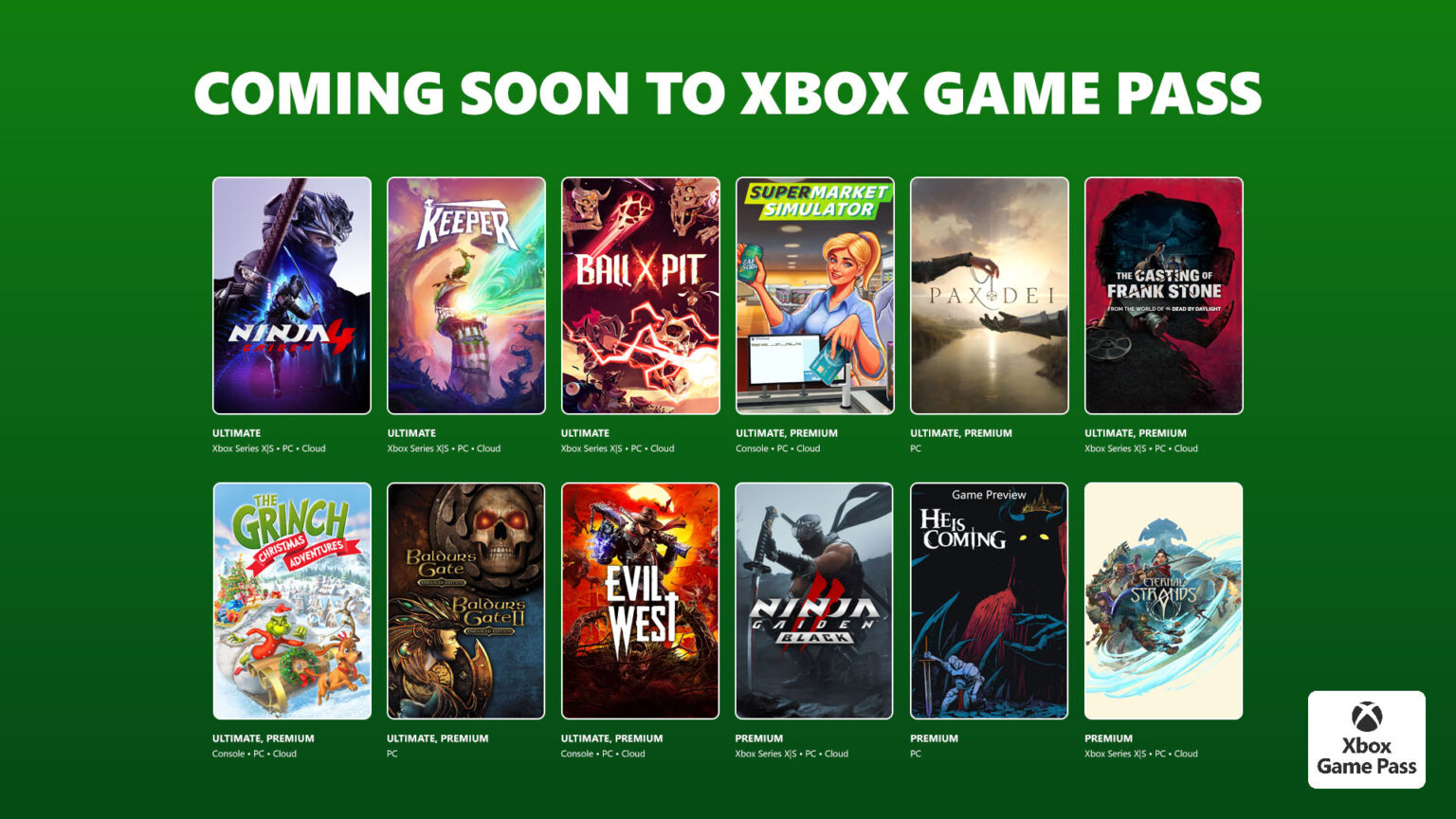 Ninja Gaiden 4, Baldur's Gate, Evil West, Ball x Pit og mer på vei til Game Pass -