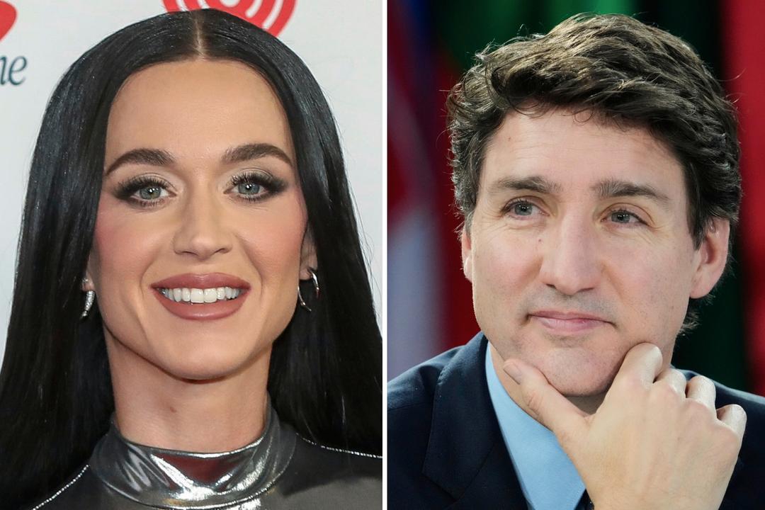 Katy Perry og Justin Trudeau fotografert hånd i hånd