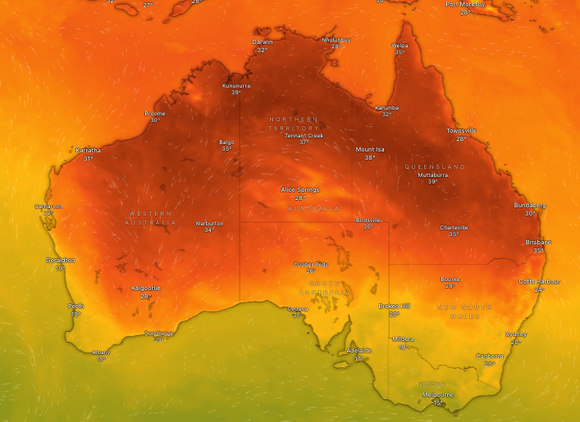 Australia kan få 42,5 grader på lørdag