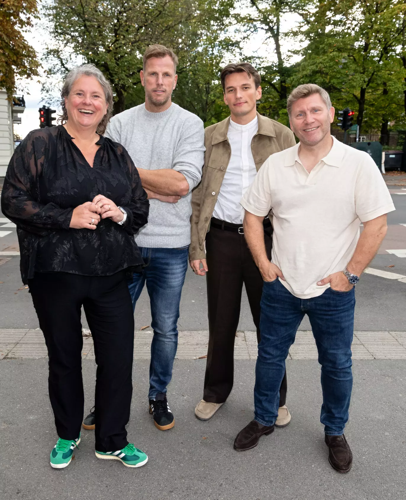 SPILLET: Pressevisning for Spillet sesong 3 på Gimle kino. Fra venstre: Tove Beate Hasselquist Evensen, Einar Øgrey Brandsdal, Magnus Helle og Eren Gjægtvik. Foto: Andreas Fadum / Se og Hør