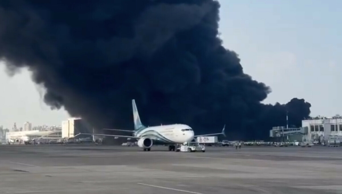 Massiv brann på flyplass