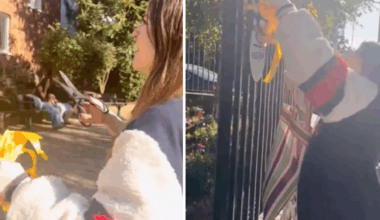 Kvinne klipper ned symbol for israelske gisler – rasende forbipasserende