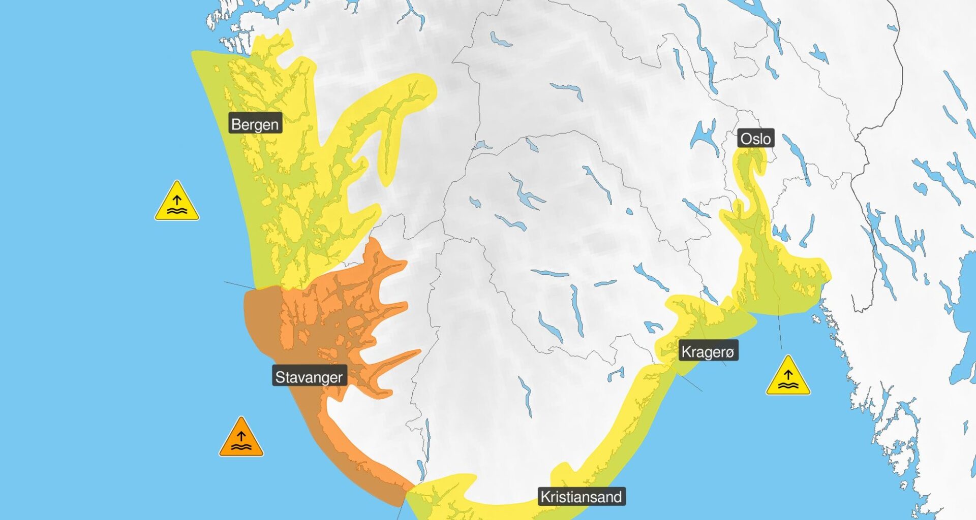 Vær, Høy vannstand | Farevarsel om høy vannstand: Toppen er ventet i formiddag