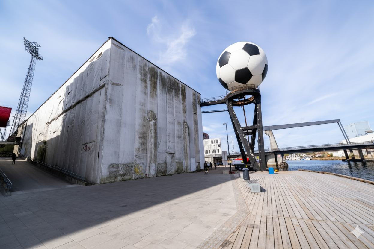 FFK, Værste | Værstebrua: Forslag — fotballkule på kranfundamentet