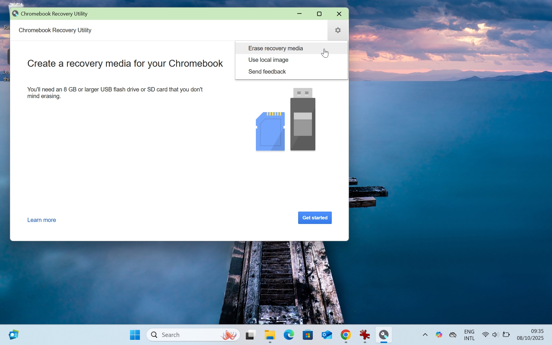 Screenshot showing the process of turning a laptop into a Chromebook