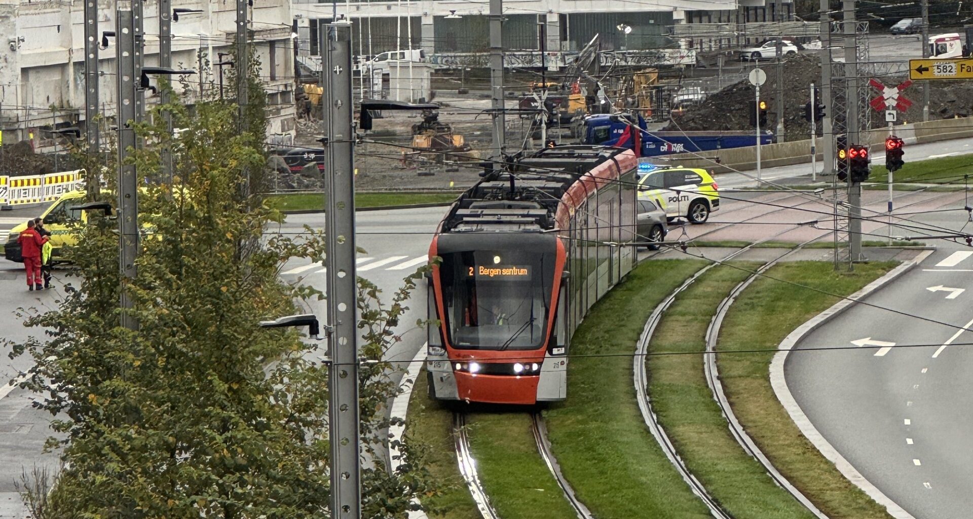 Trafikk, Bybanen | Bybane-krasj i krysset mellom Kanalveien og Minde allé
