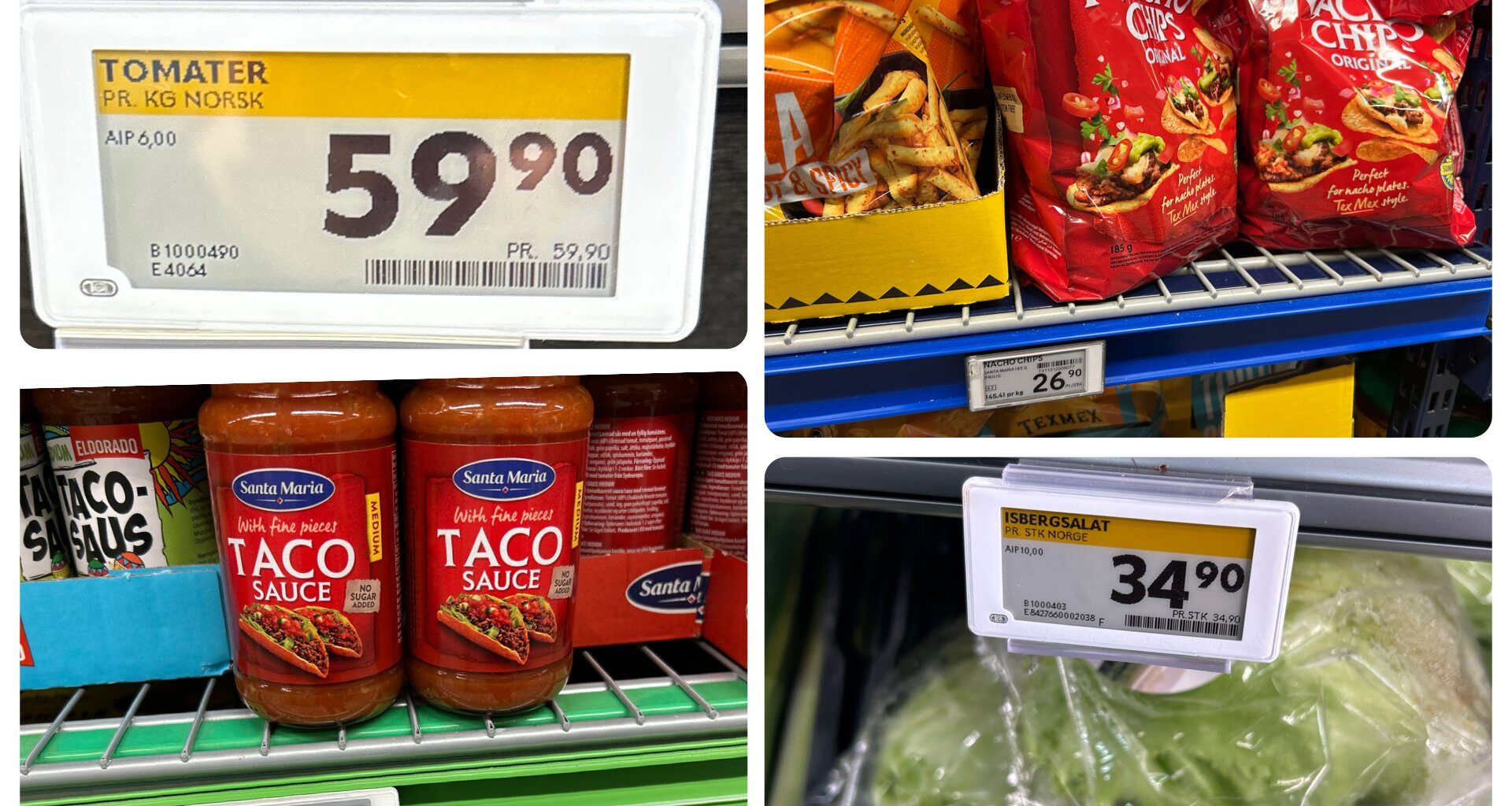 Taco, Kiwi | Pristest av Taco hos Kiwi, Rema, Extra, Meny og Bunnpris: – Hamstre