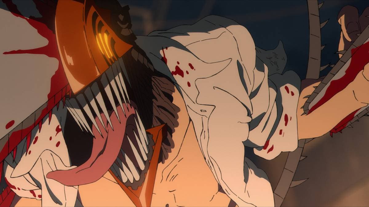 En animert figur med motorsaghode.