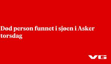 Død person funnet i sjøen i Asker torsdag