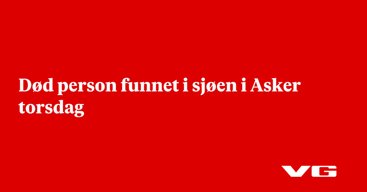 Død person funnet i sjøen i Asker torsdag