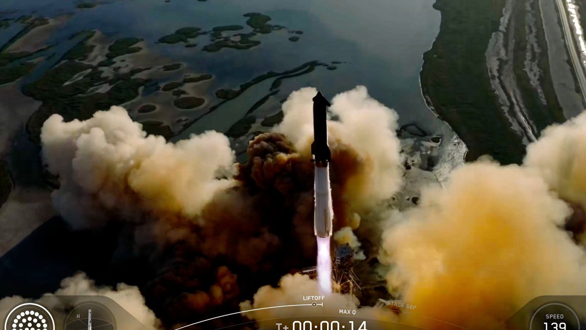 Kjemperaketten Starship ble skutt opp fra Texas natt til tirsdag norsk tid.