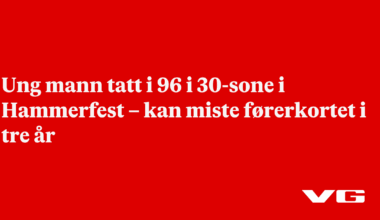 Ung mann tatt i 96 i 30-sone i Hammerfest – kan miste førerkortet i tre år