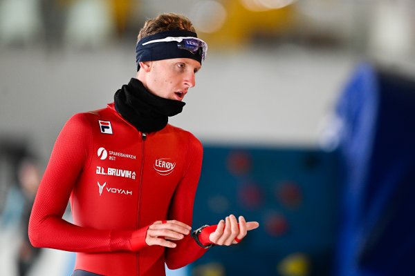Stavanger 20250912. 
Skøyteløper Sander Eitrem under treningsøkten. Pressetreff med Norges Skøyteforbund på Vår Energi Arena Sørmarka i Stavanger.
Foto: Carina Johansen / NTB