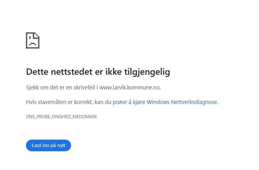 Larvik kommune, Nyheter | Internettproblemer verden over varte i flere timer
