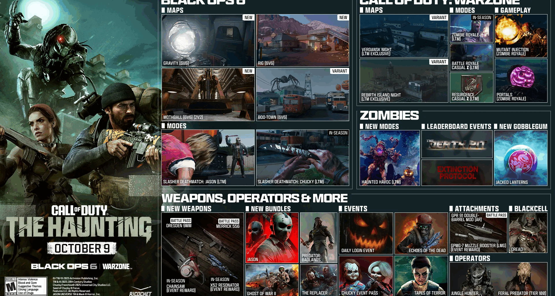 Black Ops 6s Halloween-sesong bringer Predator, Chucky og Jason Vorhees