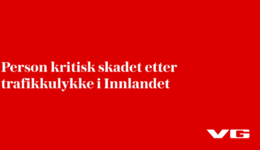 Person kritisk skadet etter trafikkulykke i Innlandet