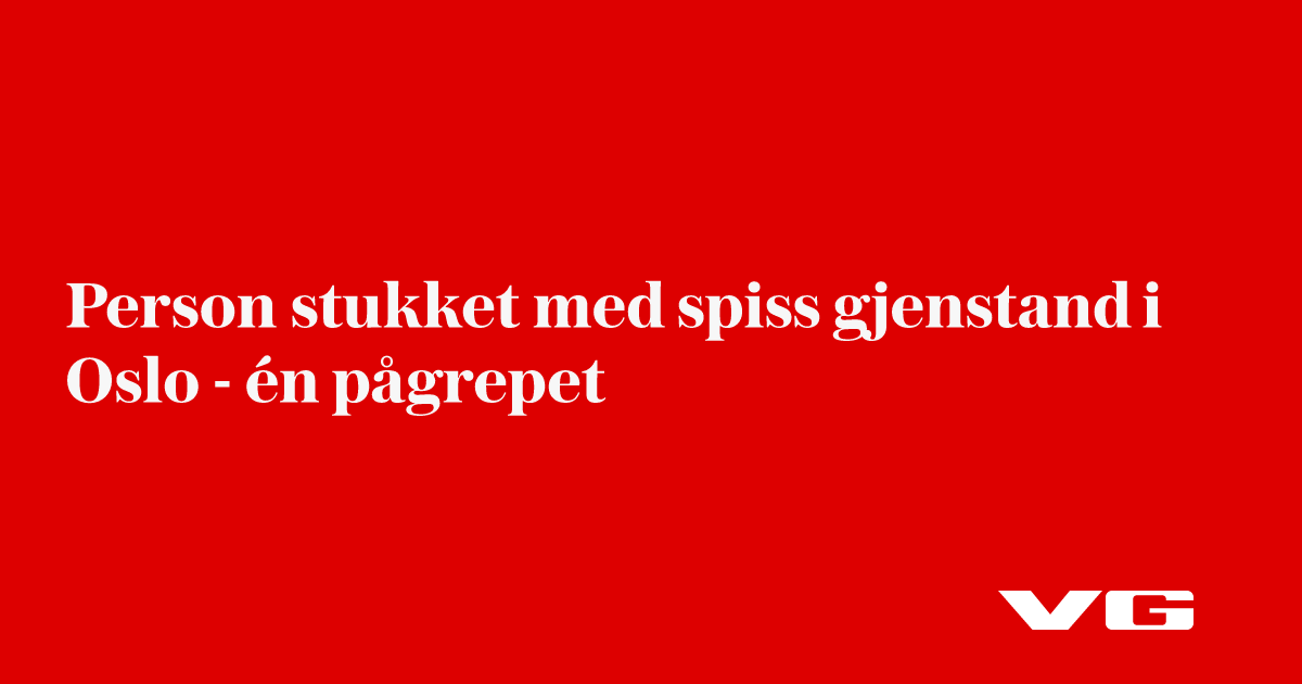 Person stukket med spiss gjenstand i Oslo