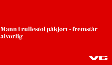 Mann i rullestol påkjørt - fremstår alvorlig
