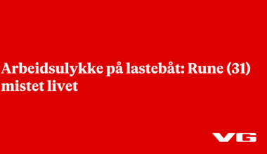 Arbeidsulykke på lastebåt: Rune (31) mistet livet