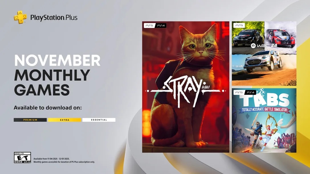 PlayStation Plus-spillene er veldig forskjellige med Stray, EA Sports WRC og TABS i november -