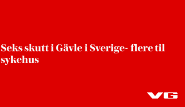Seks skutt i Gävle i Sverige- flere til sykehus