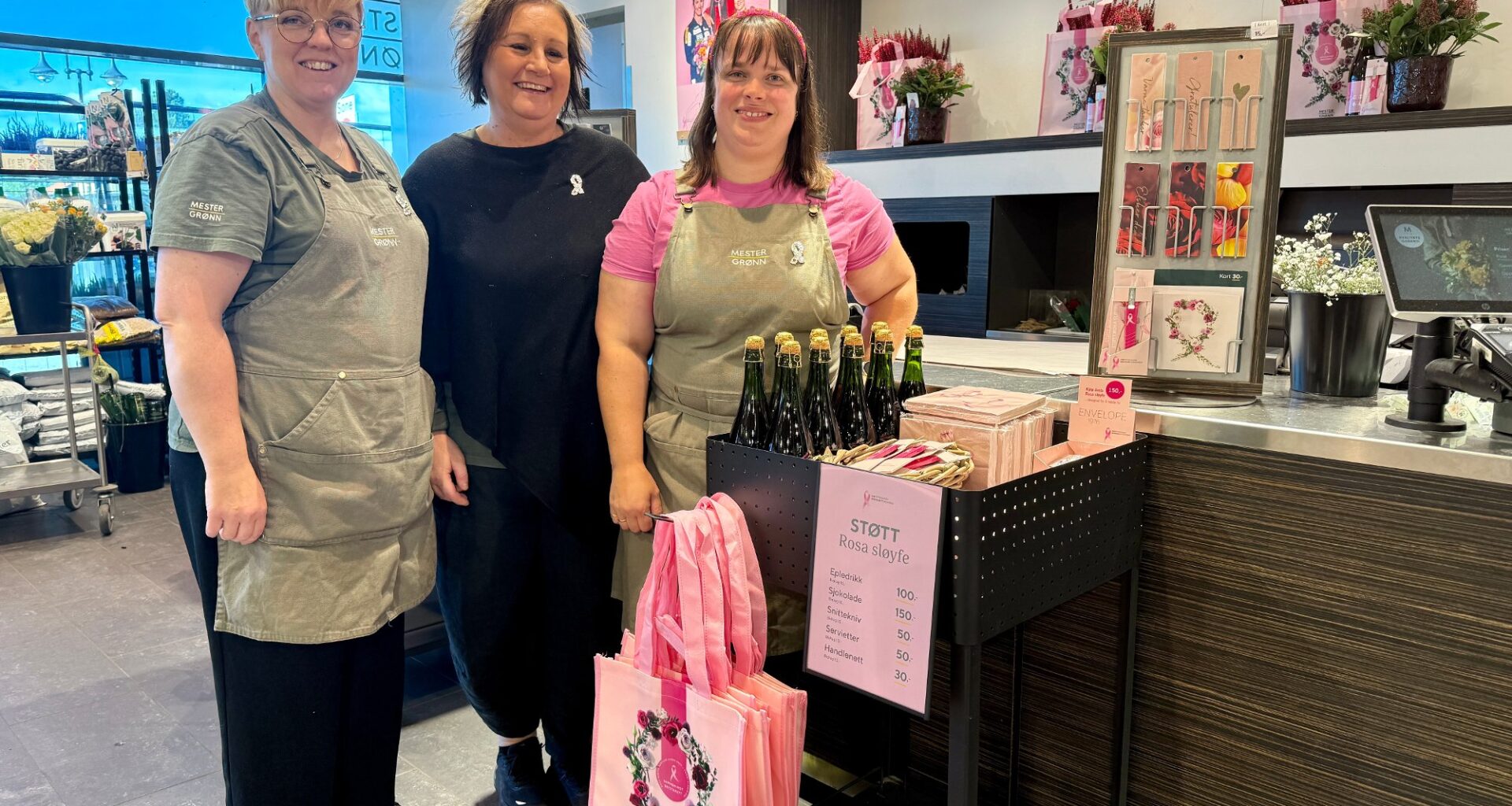 Elverum, Helse | Mester Grønn i Elverum er aktivt med på Rosa sløyfe-kampanjen: Brystkreft angår oss alle, mener de