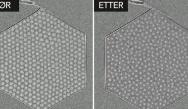 Dette er to bilder av skyrmiongitteret, før og etter at det har smeltet.