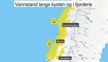 Gult farevarsel, Vannstand | Gult farevarsel for i natt