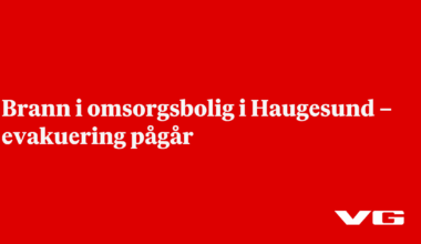 Brann i omsorgsbolig i Haugesund – evakuering pågår