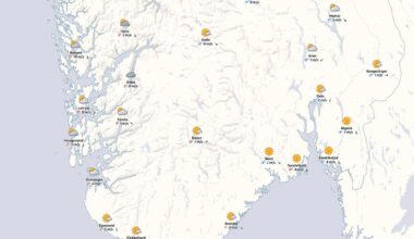 Gult farevarsel i vest – knallvær i øst