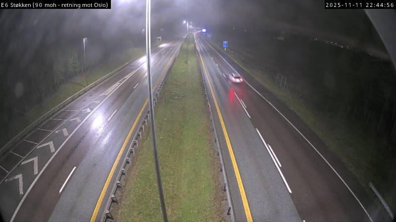 E6 Støkken. Retning Oslo. Webkamera: Statens vegvesen