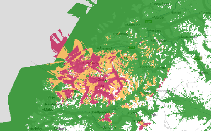 Redusert dekning for Telia-kunder i Møre og Romsdal