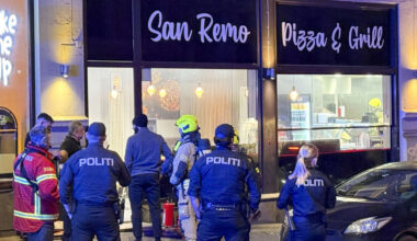 Trikken stanset av pizzabrann