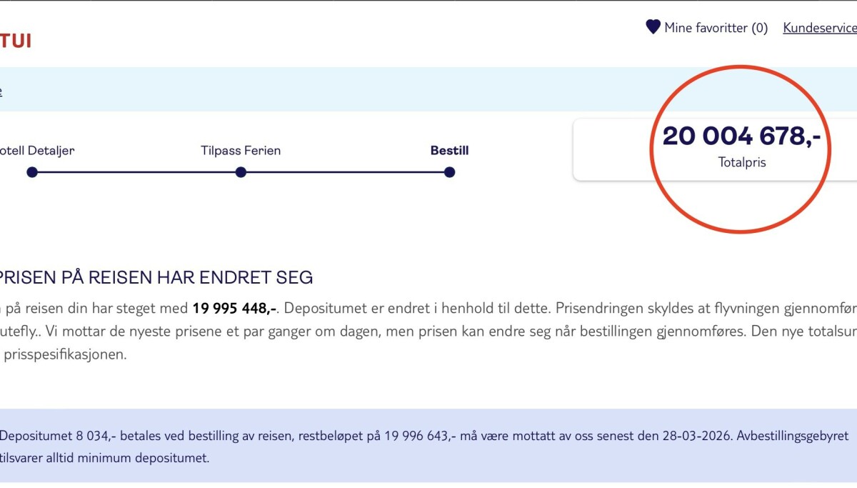 Sydentur hoppet fra 9230 kroner til 20 millioner