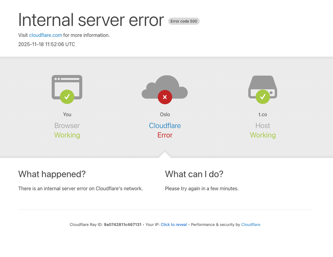 Global feil skal være rettet