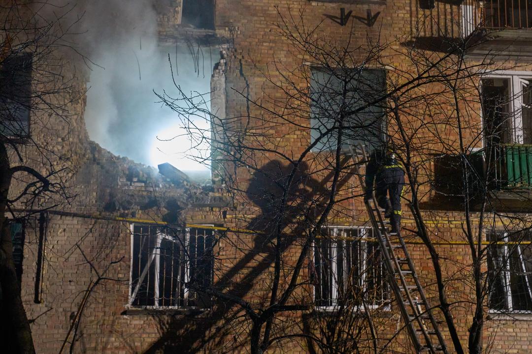 Russisk luftangrep mot Kyiv