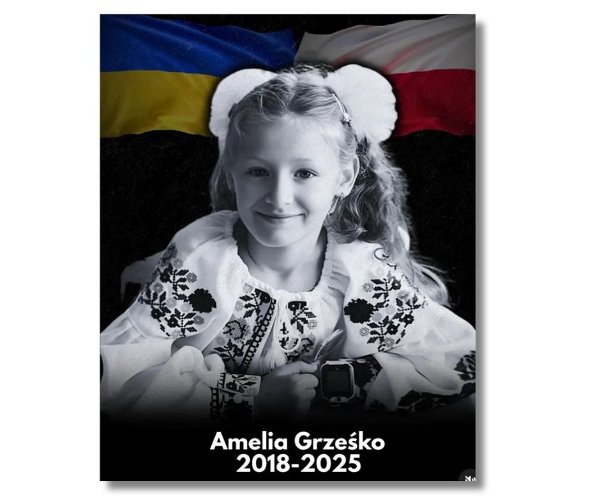 MISTET LIVET: Sju år gamle Amelka (Amelia) på bilde hentet fra minneside på Facebook. Den polske jenta var en av ofrene i angrepet på Ternopil natten mellom 18. og 19. november.