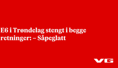 E6 i Trøndelag stengt i begge retninger: – Såpeglatt