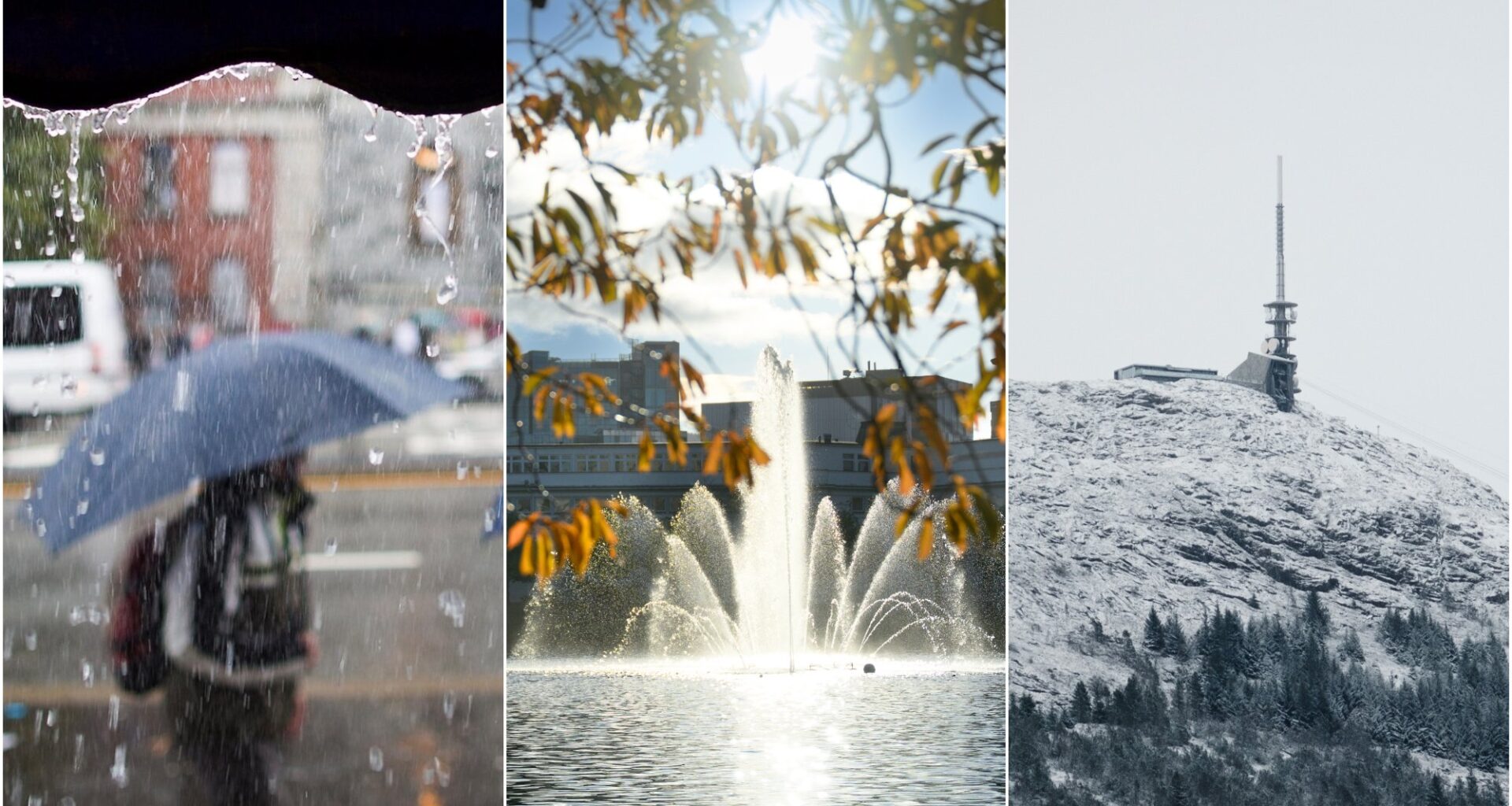 Vær, Meteorologisk institutt | Skarpe værkontraster de neste dagene: – Styrtregn, sol og snø