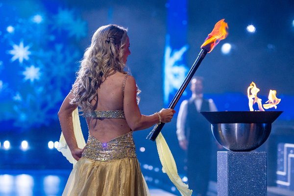 Tiril Eckhoff og Santino Mirenna opptrer under generalprøven til program 8 av Skal vi danse 2025.
Foto: Thomas Andersen / TV 2