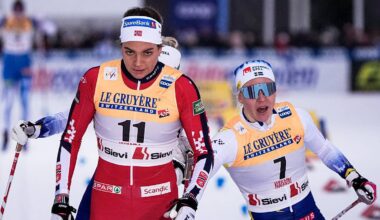 Kristine Stavås Skistad foran Jonna Sundling over målstreken.