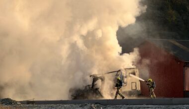 Brann, Skien | Brann i bobil – spredningsfare til hus