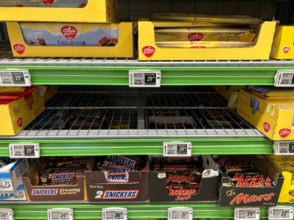 Sjokoladeplatene forsvinner fort fra hyllene