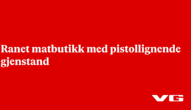 Ranet matbutikk med pistollignende gjenstand