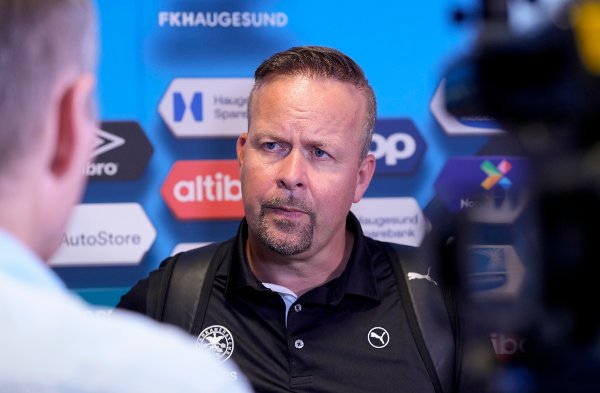 Haugesund 20250726.
HamKams trener Thomas Myhre i intervjusonen etter eliteseriekampen i fotball mellom FK Haugesund og HamKam på Haugesund Sparebank Arena.
Foto: Jan Kåre Ness / NTB