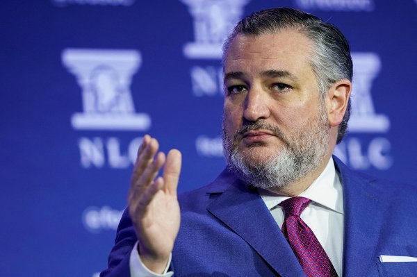 U.S. Senator Ted Cruz (R-TX) speaks during the Federalist Society's National Lawyers Convention in Washington, D.C., U.S., November 7, 2025. REUTERS/Nathan Howard